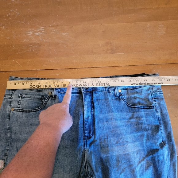 Lane Bryant Mid-Rise Super Stretch Ankle Jeans Distressed With Floral Design - Picture 12 of 15